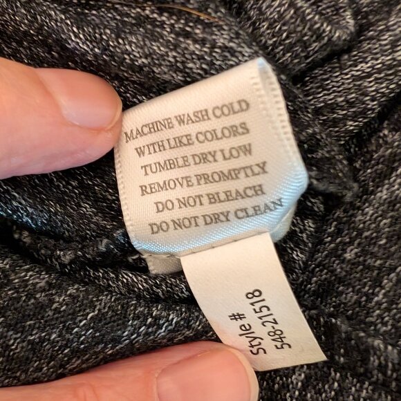 Draped Open Back Sweater BLACK/WHITE Heathered Size 2XL - Picture 9 of 10